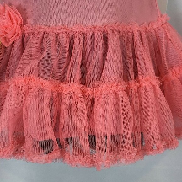 Kate Mack Hot Pink Frilly Pink Halter Dress Aloha Rose Tulle Size 12 Months NWT - Picture 3 of 9